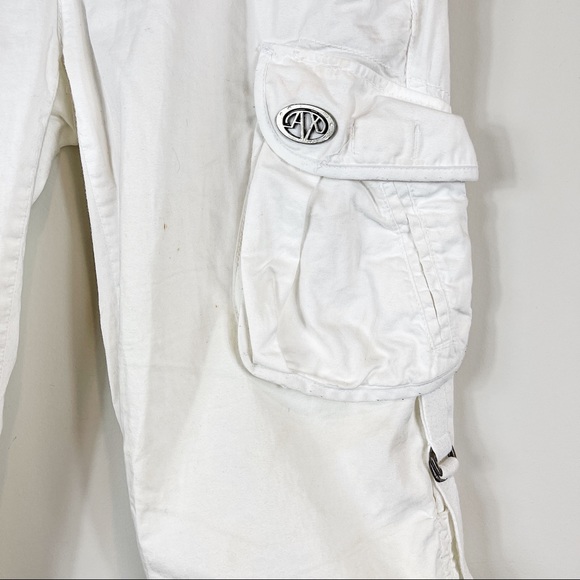 Armani Exchange White Capris Logo Big Pocket Size2 - Picture 7 of 16